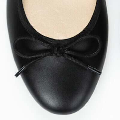 Close up of shoe with a rounded toe shape