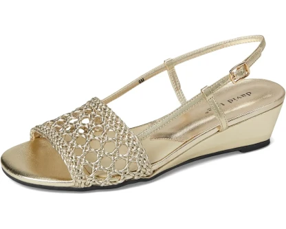 David Tate Danza metallic low wedge heels