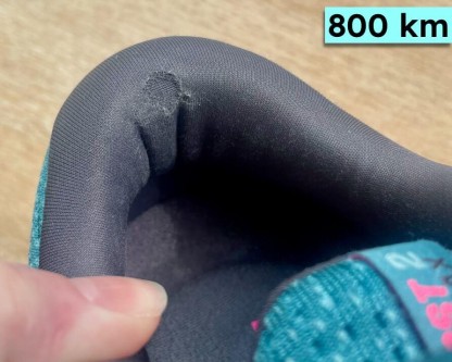 Ghost Max 2 light wear inside left heel after walking 800 km