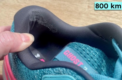 Ghost Max 2 insider right heel has more wear after walking 800 km