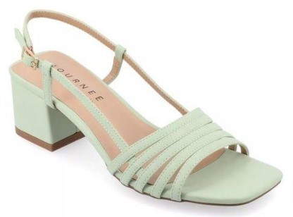 Journee Collection block heel Shayana sandals in pale green