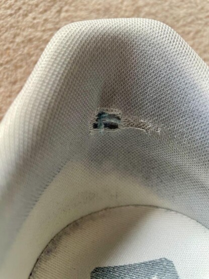 The hole at the back of my Veja Campo sneakers after 9 months wear. Yikes!