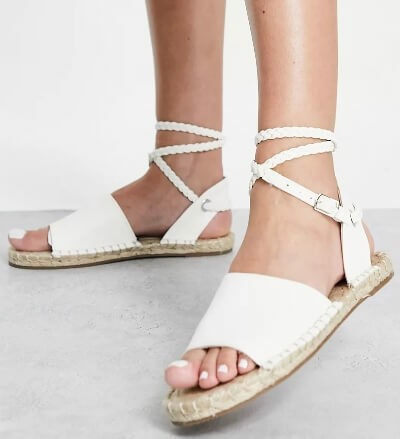 Wide ankle wrap espadrilles