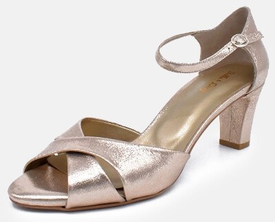 Gold peep toe sandals
