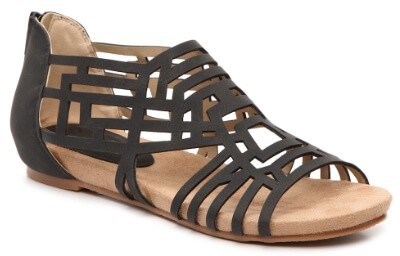 Wide laser cut sandals