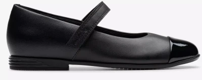 Clarks Finja Gem school shoes in 4 widths up to size 8 uk