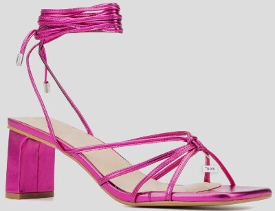 Wide tie up strappy heels