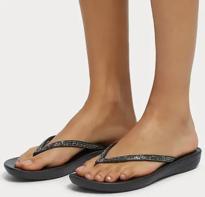 Fitflop iQushion sparkle flip flops with support