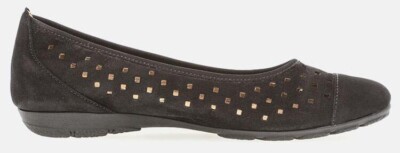 Gabor black laser cut ballet flats