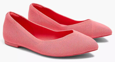 Lane Bryant wide width knit ballet flats in coral pink