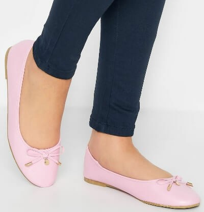 Long Tall Sally baby pink ballet flats in size 40-46 eu