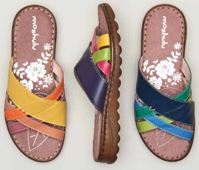 Rainbow slip-on sandals