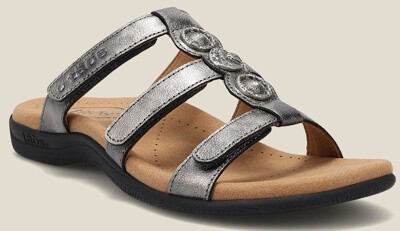 Adjustable slide sandals with arch support