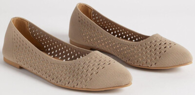 Torrid extra wide fly knit ballet flats in beige