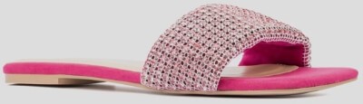 Wide glitter slide sandals