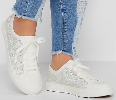 Yours Clothing wide fit diamante sneakers