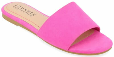 Journee collection pink slide sandals up to size 12 us